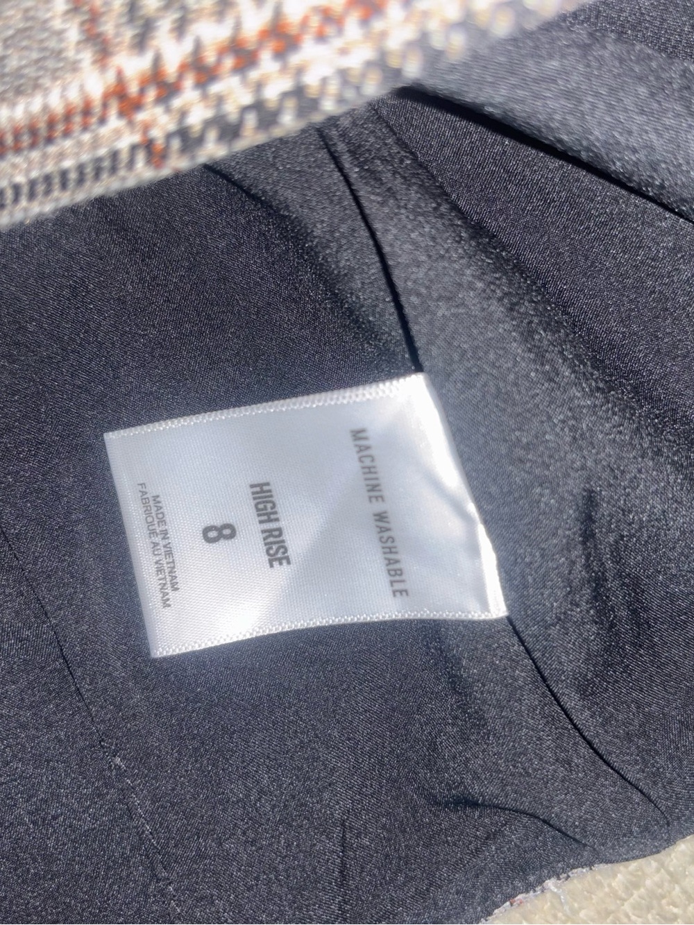 Express High Rise Plaid Mini Skirt Size 8 | Gray Windowpane Preppy Academia - Picture 4 of 5
